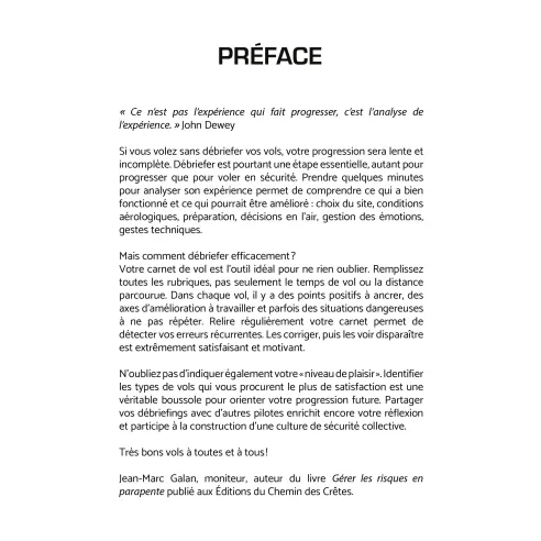 Carnet de vol parapente