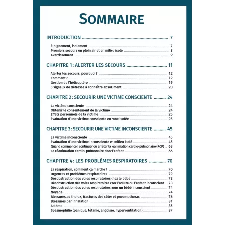 Guide des premiers secours en plein air et en milieu isolé