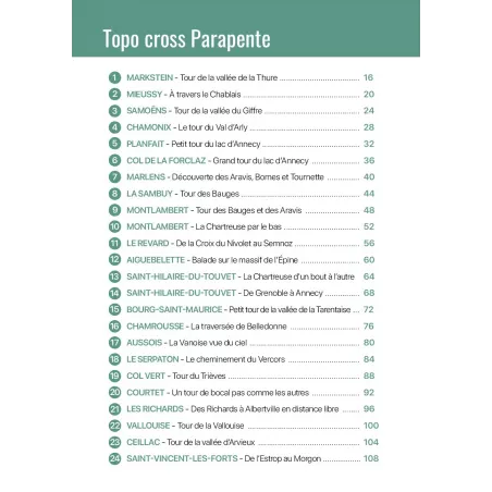 Topo cross parapente