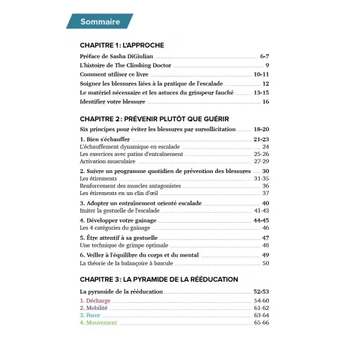 L'escalade sans blessure